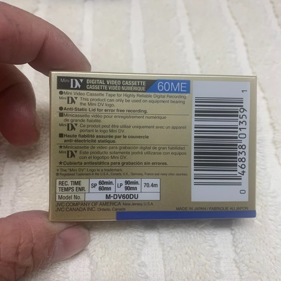 VC, DVC, Mini Video Cassettes Model M-DV60DU New, Sealed - Picture 4 of 8